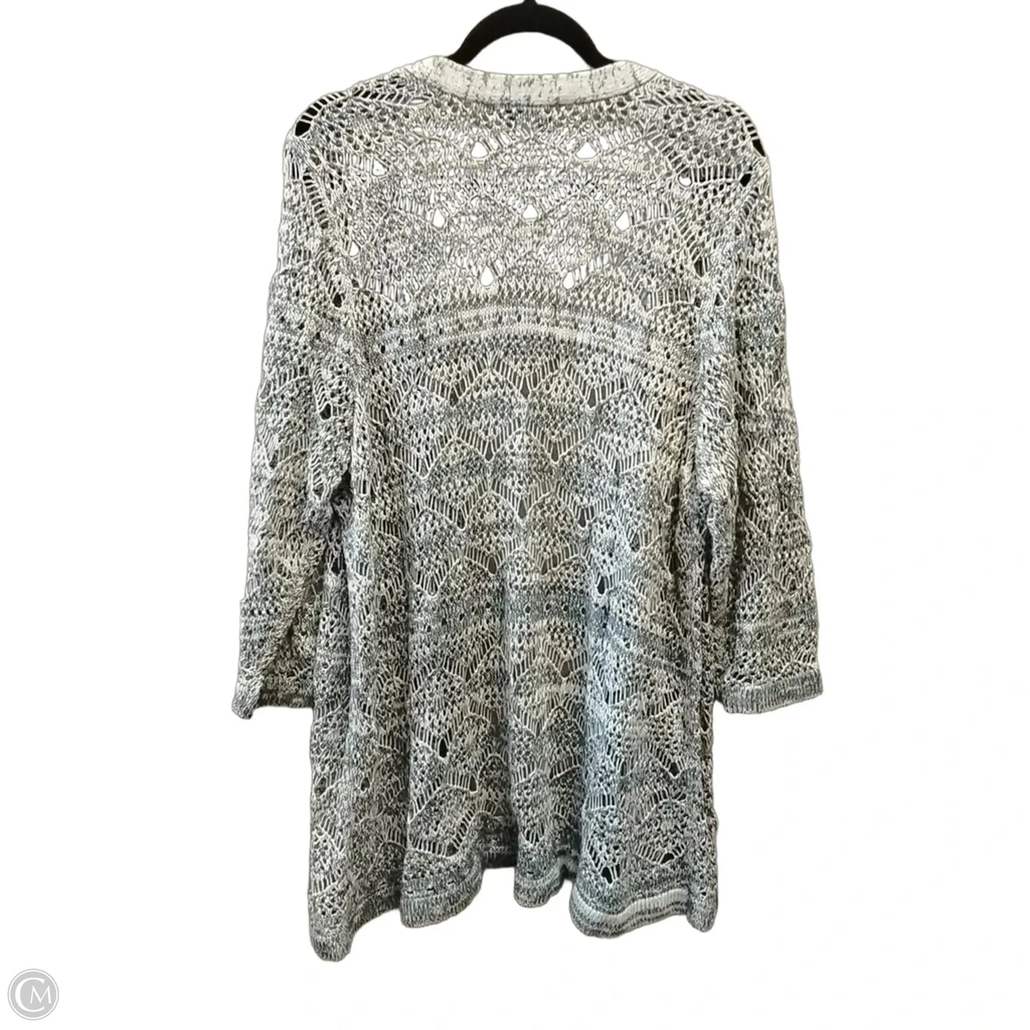 Sweater Cardigan By Cj Banks In Blue & White, Size: 2x