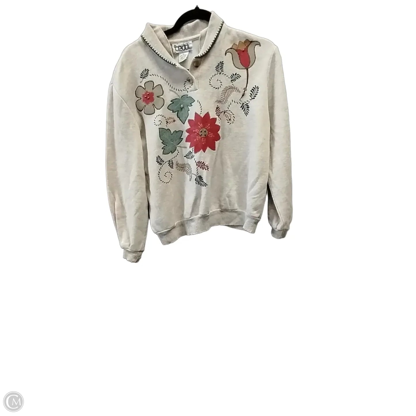 Sweater By Cme In Floral Print, Size: Lp