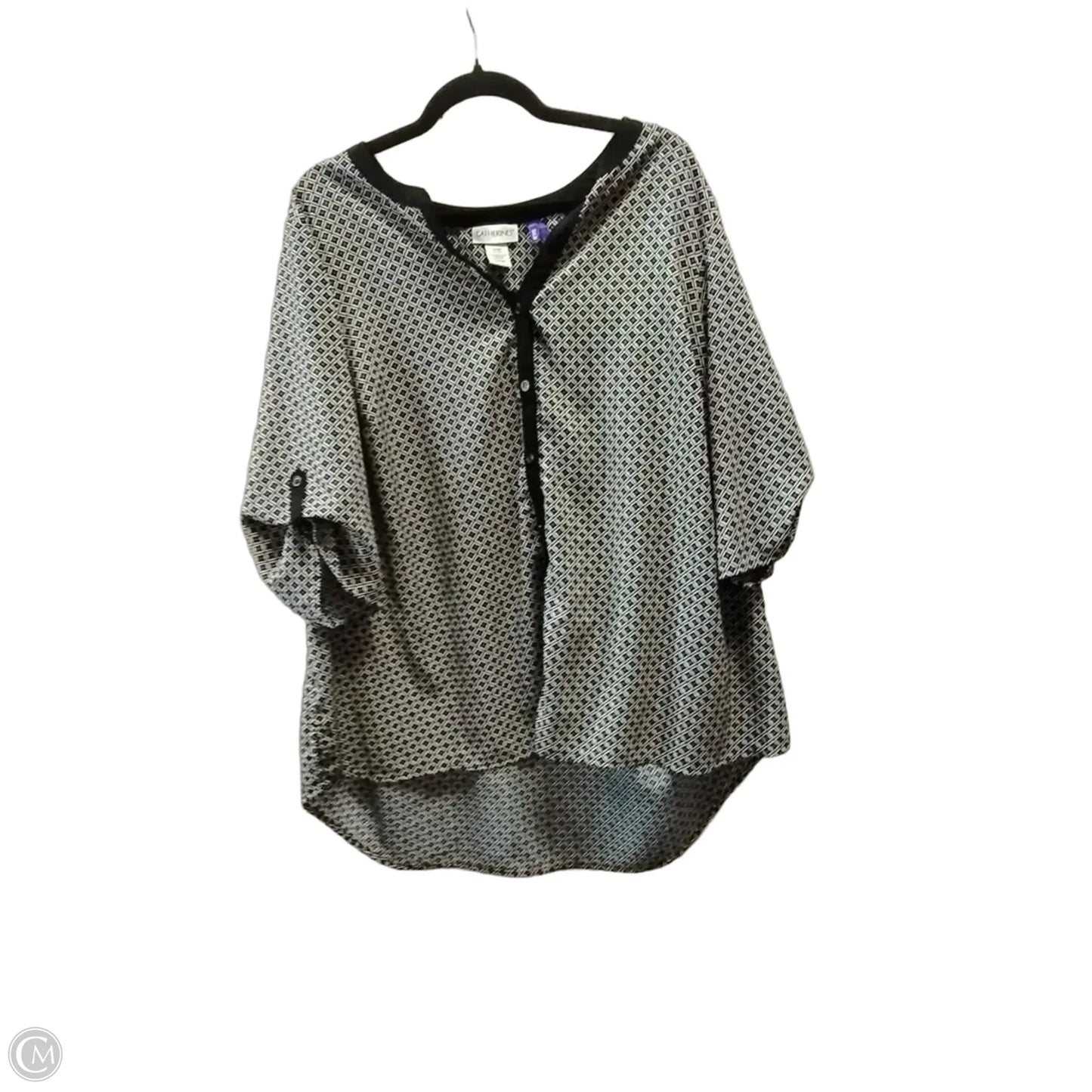 Blouse Short Sleeve By Catherines In Geometric Pattern, Size: 1x