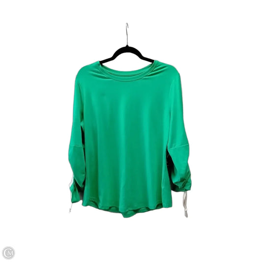 Athletic Top Long Sleeve Crewneck By Avia In Green & White, Size: L