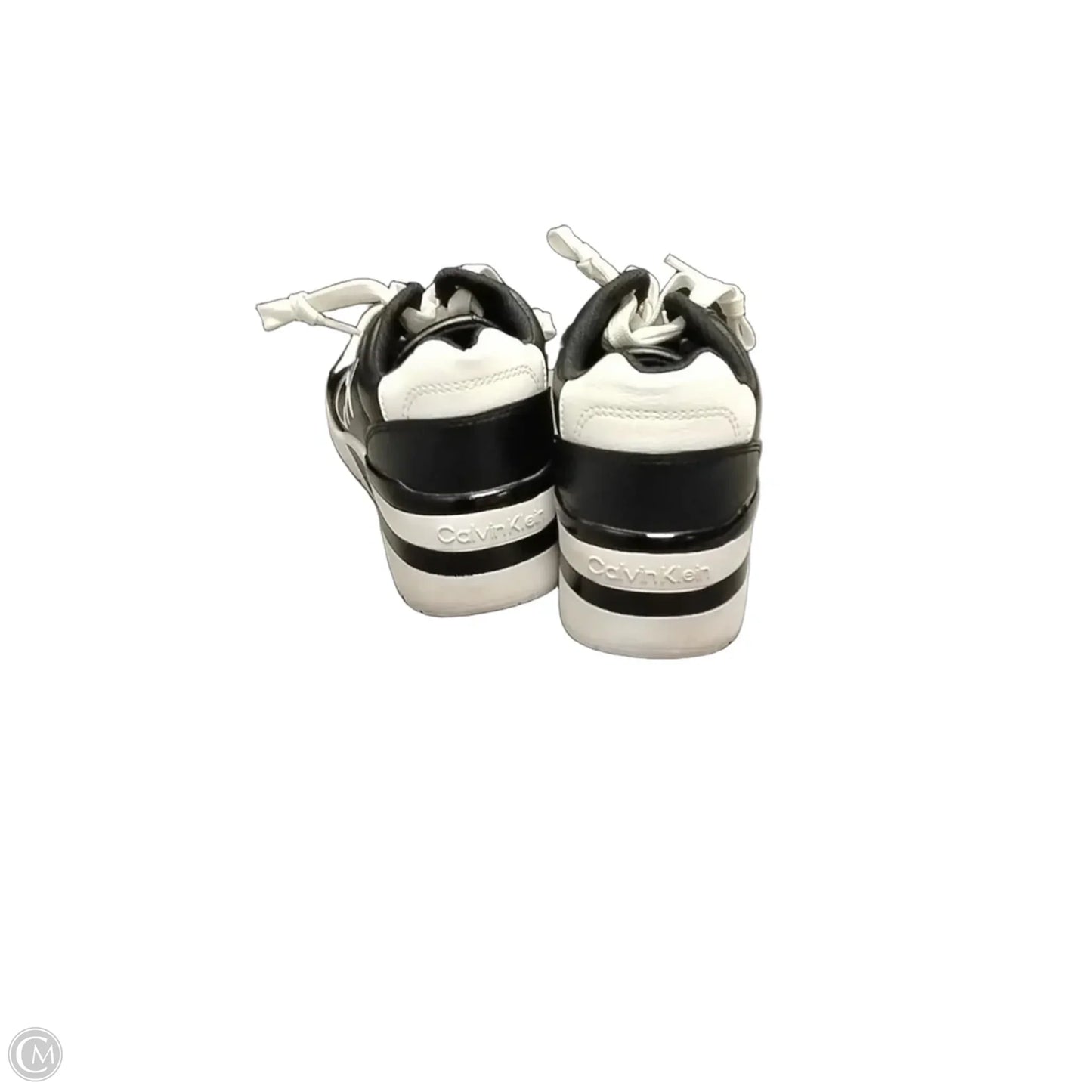 Shoes Sneakers By Calvin Klein In Black & White, Size: 8