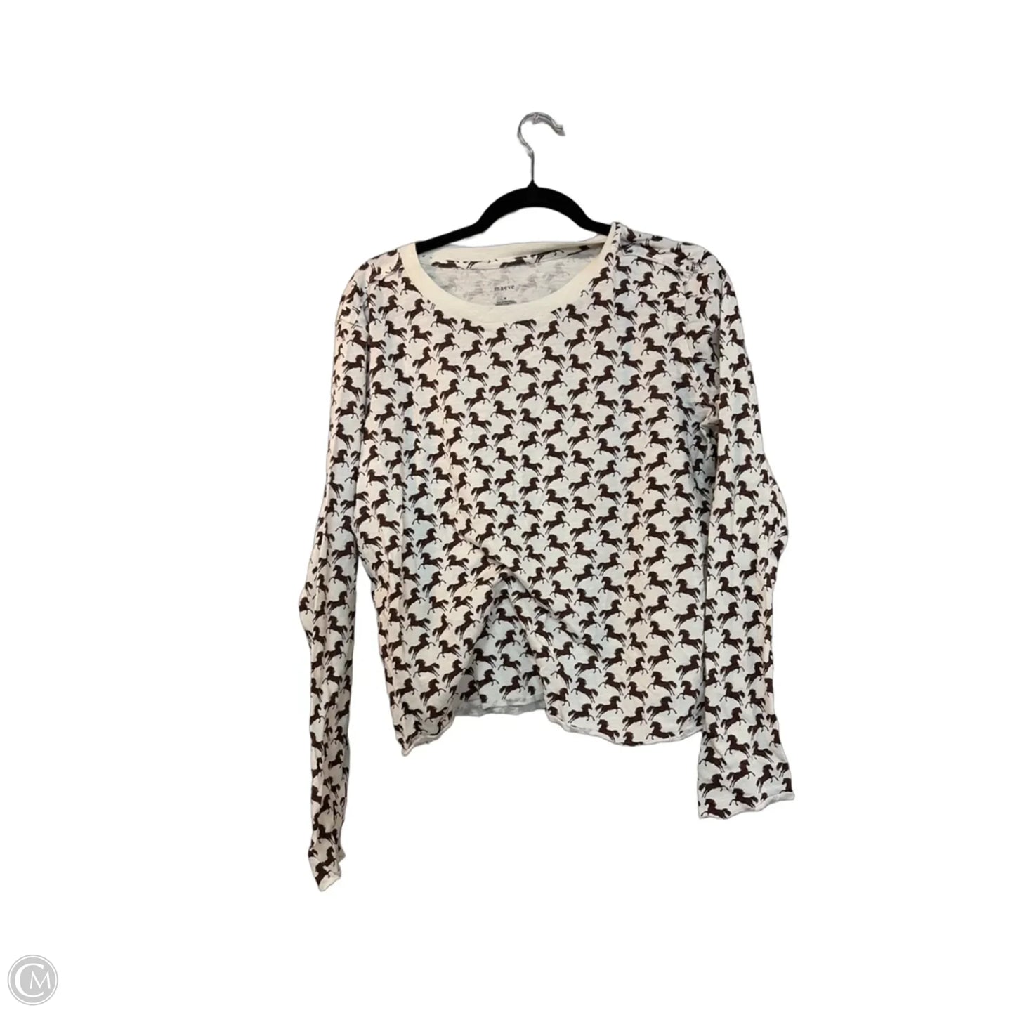 Top Long Sleeve By Anthropologie In Animal Print, Size: M