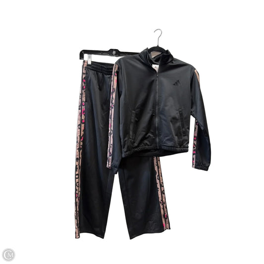 Athletic Pants 2pc By Adidas In Black & Brown, Size: L