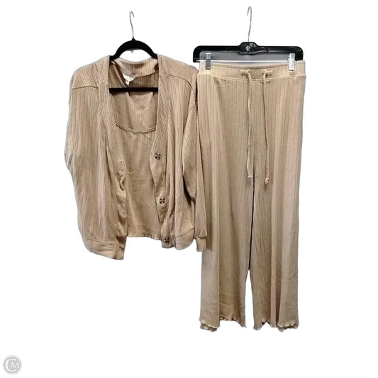 Skirt Suit 3pc By Secret Treasures In Brown, Size: 2x