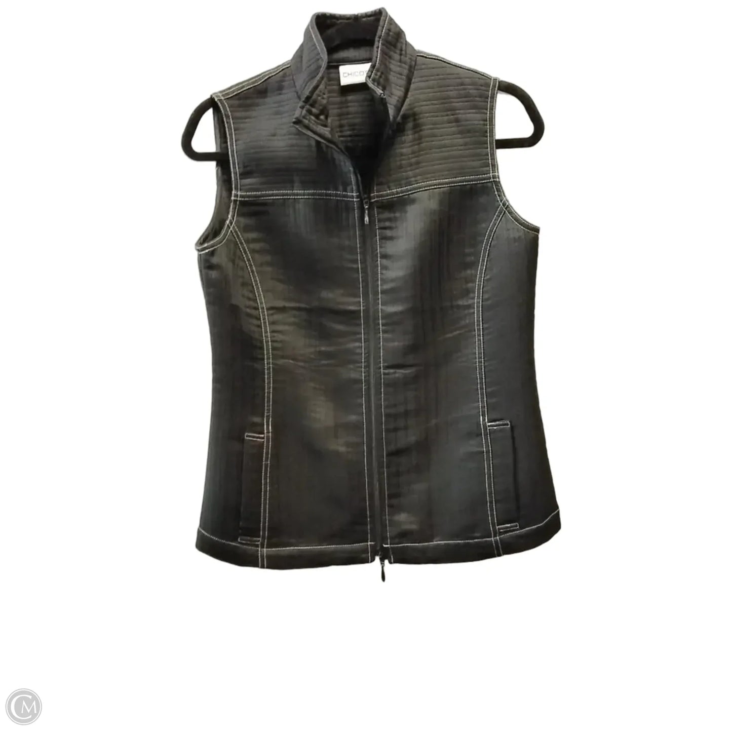 Vest Puffer & Quilted By Chicos In Black, Size: S