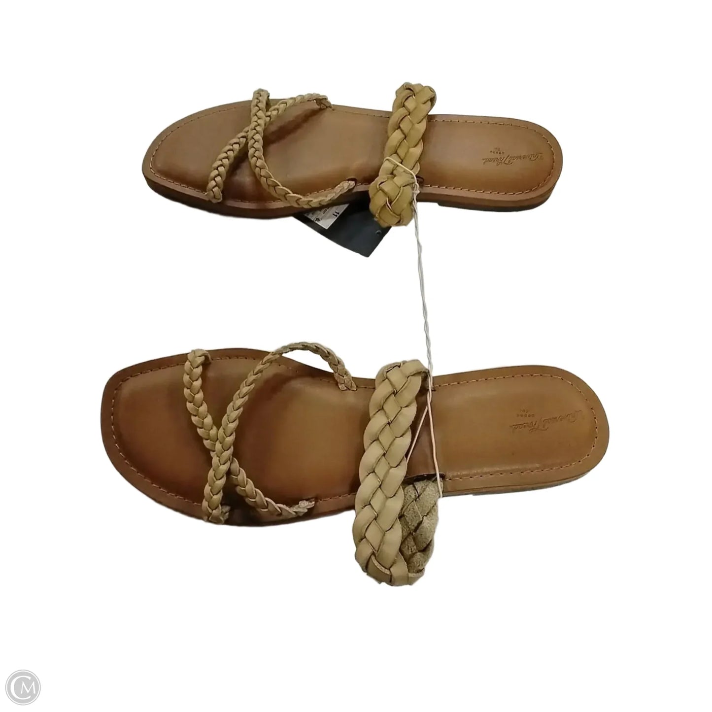 Sandals Flats By Clothes Mentor In Brown & Cream, Size: 11