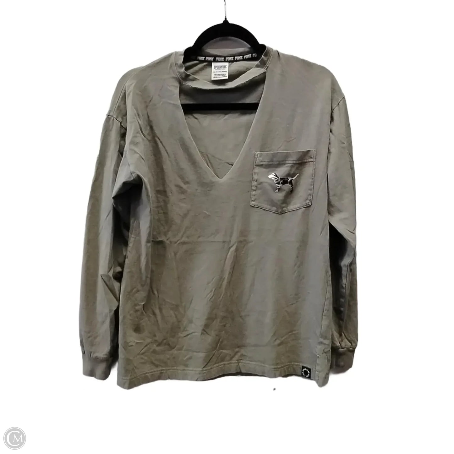 Top Long Sleeve Basic By Pink In Green, Size: Xs