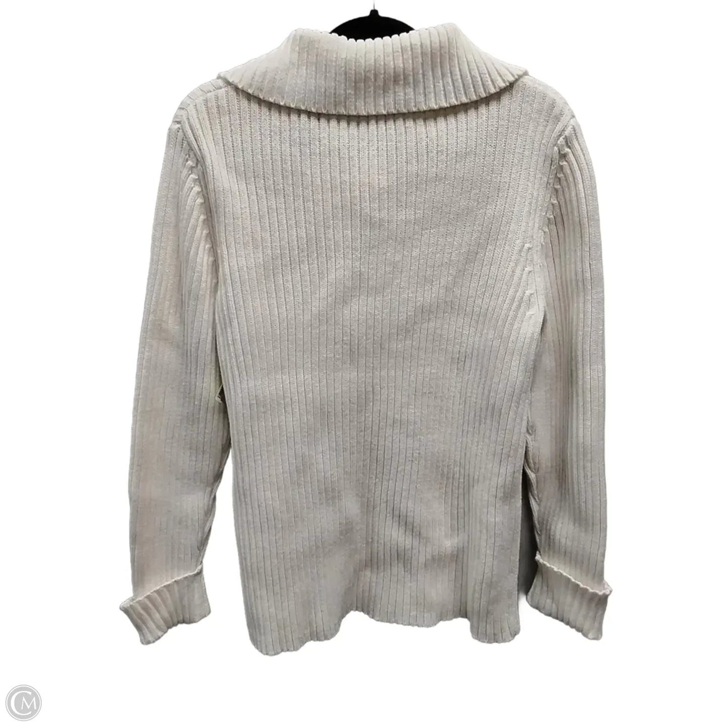 Sweater Cardigan By Karen Scott In White, Size: M