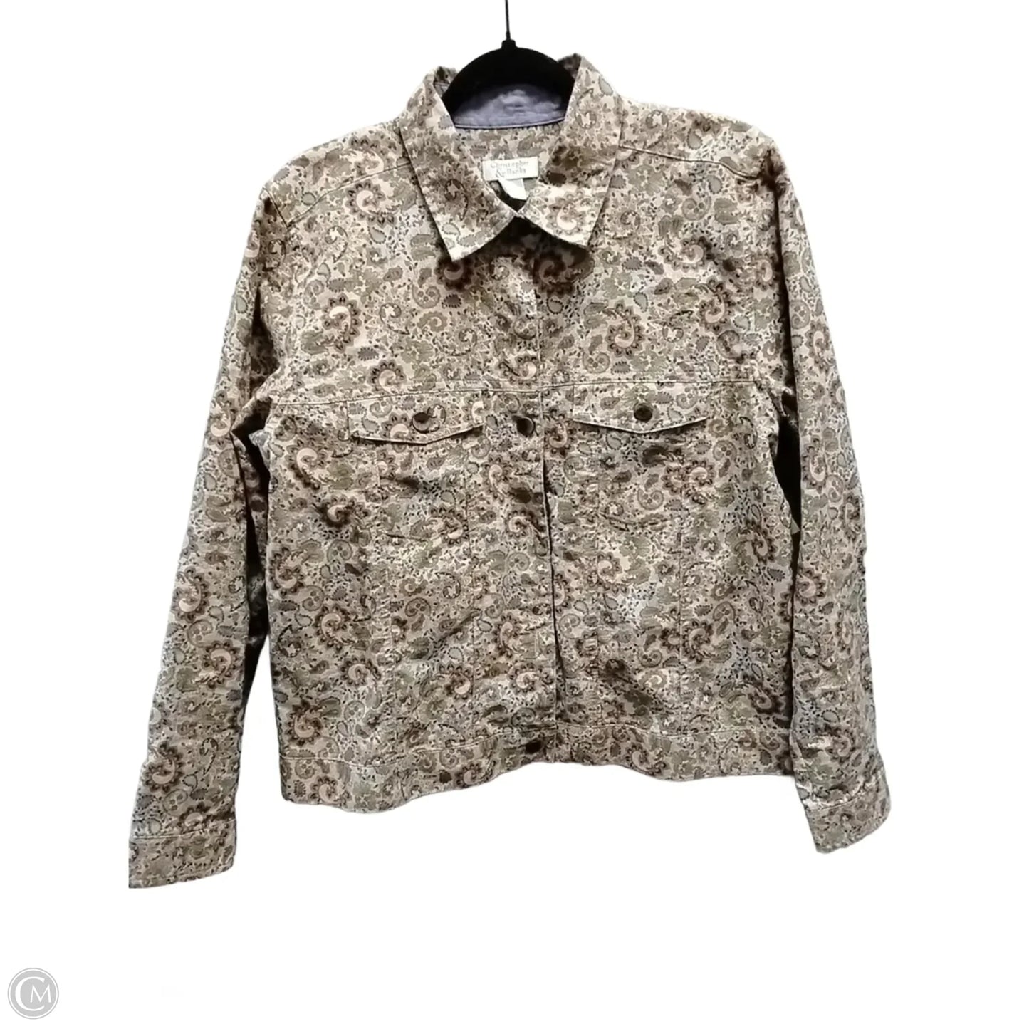 Jacket Shirt By Christopher And Banks In Paisley Print, Size: M