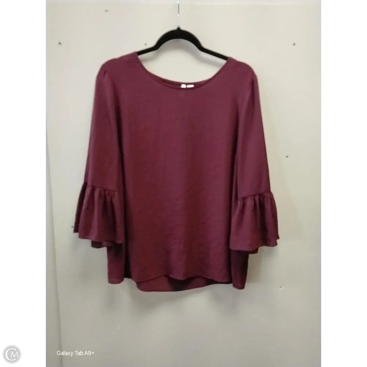 Blouse Long Sleeve By Elle In Purple, Size: L