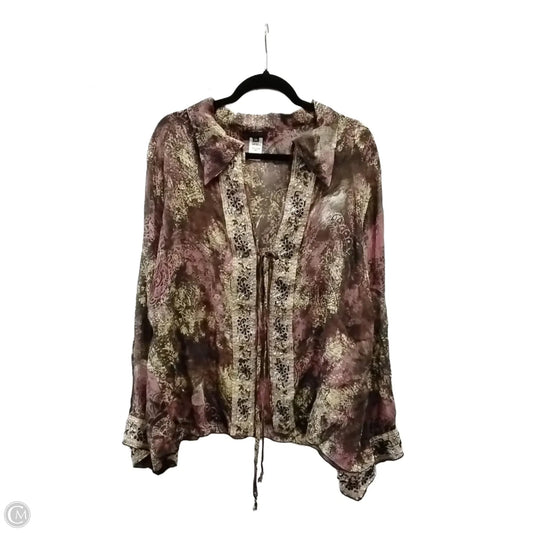 Blouse Long Sleeve By Clothes Mentor In Floral Print, Size: 1x