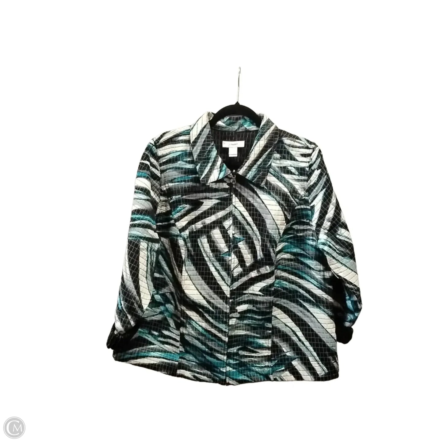 Jacket Puffer & Quilted By Cj Banks In Black & Blue, Size: 1x