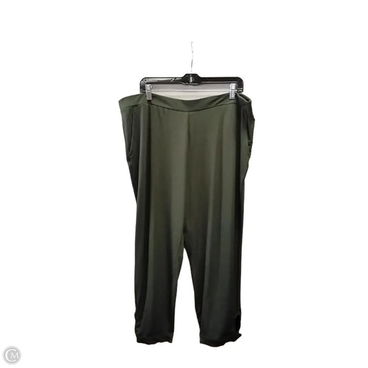 Pants Linen By Susan Graver In Green, Size: Xlp