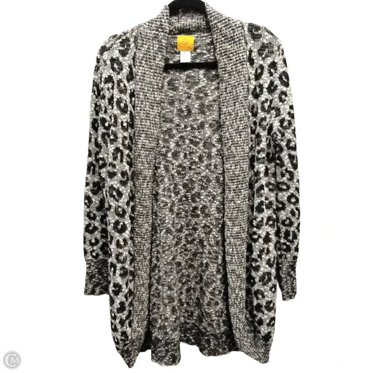 Sweater Cardigan By Ruby Rd In Black & White, Size: S