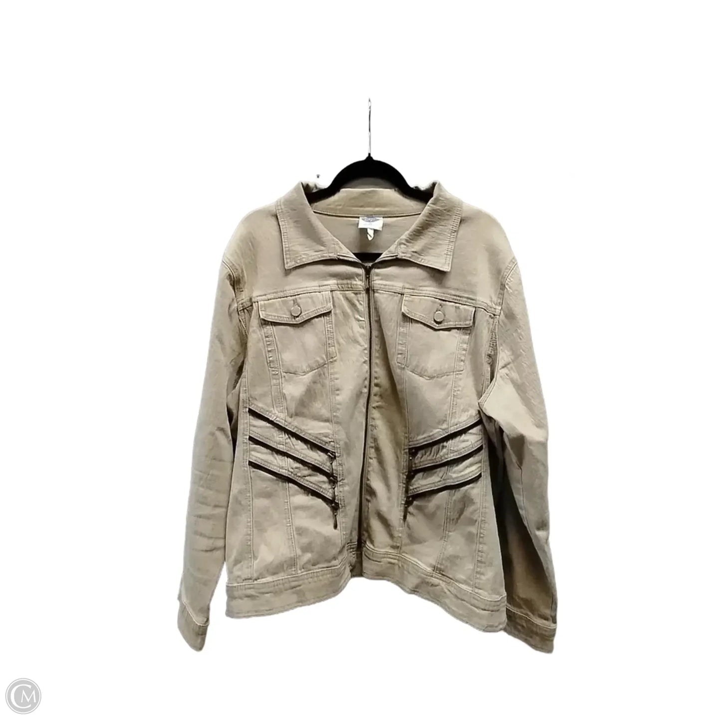 Jacket Denim By Diane Gilman In Beige, Size: 2x