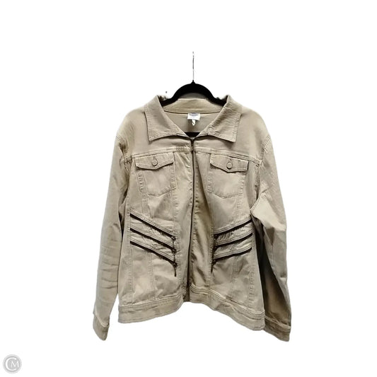 Jacket Denim By Diane Gilman In Beige, Size: 2x