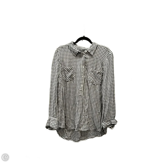 Top Long Sleeve By Merona In Checkered Pattern, Size: Xxl