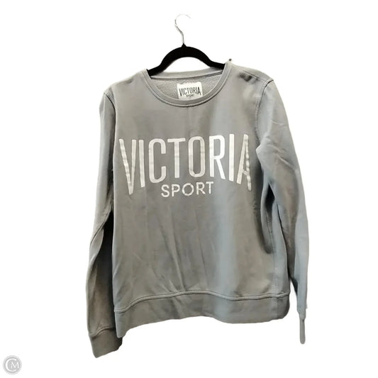 Sweatshirt Crewneck By Victorias Secret In Grey, Size: M
