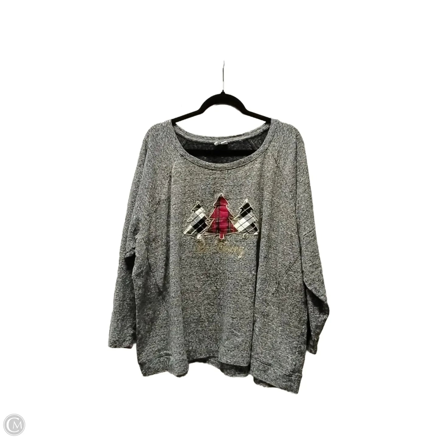 Sweatshirt Crewneck By Cato In Grey, Size: 4x