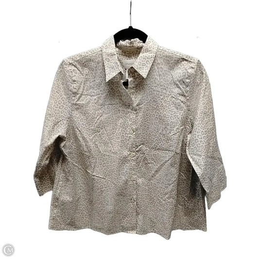 Blouse Long Sleeve By Chicos In Leopard Print, Size: M