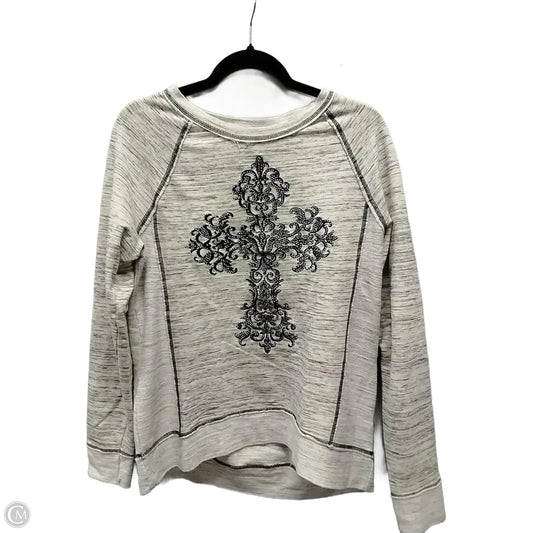 Sweatshirt Crewneck By Cato In Grey, Size: L