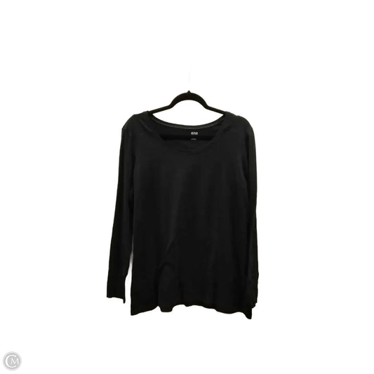 Top Long Sleeve By Ana In Black, Size: Xl