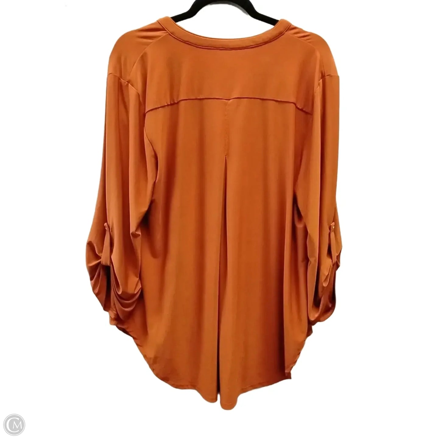 Blouse Long Sleeve By Cato In Orange, Size: 18