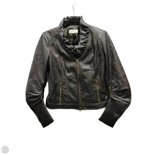 Jacket Moto By Clothes Mentor In Brown, Size: S