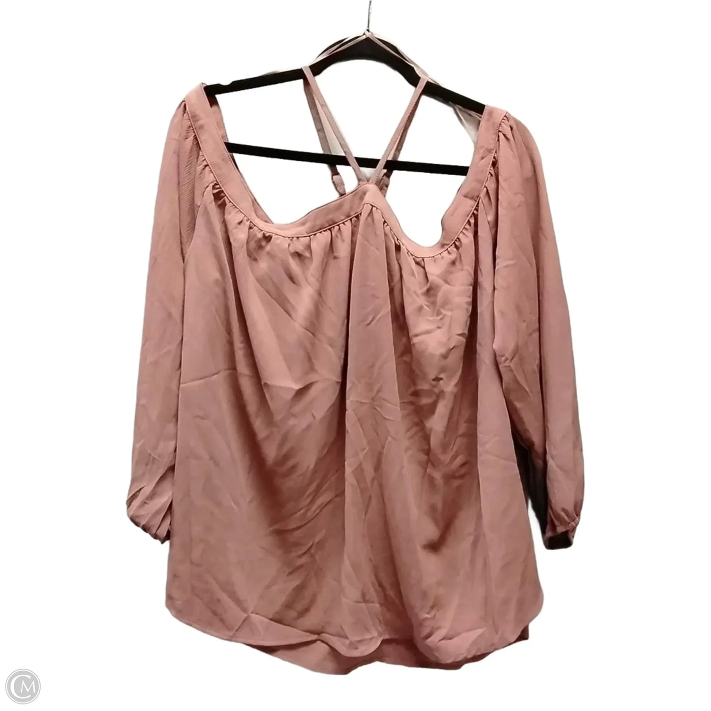 Blouse Long Sleeve By Ee Some In Pink, Size: Xl