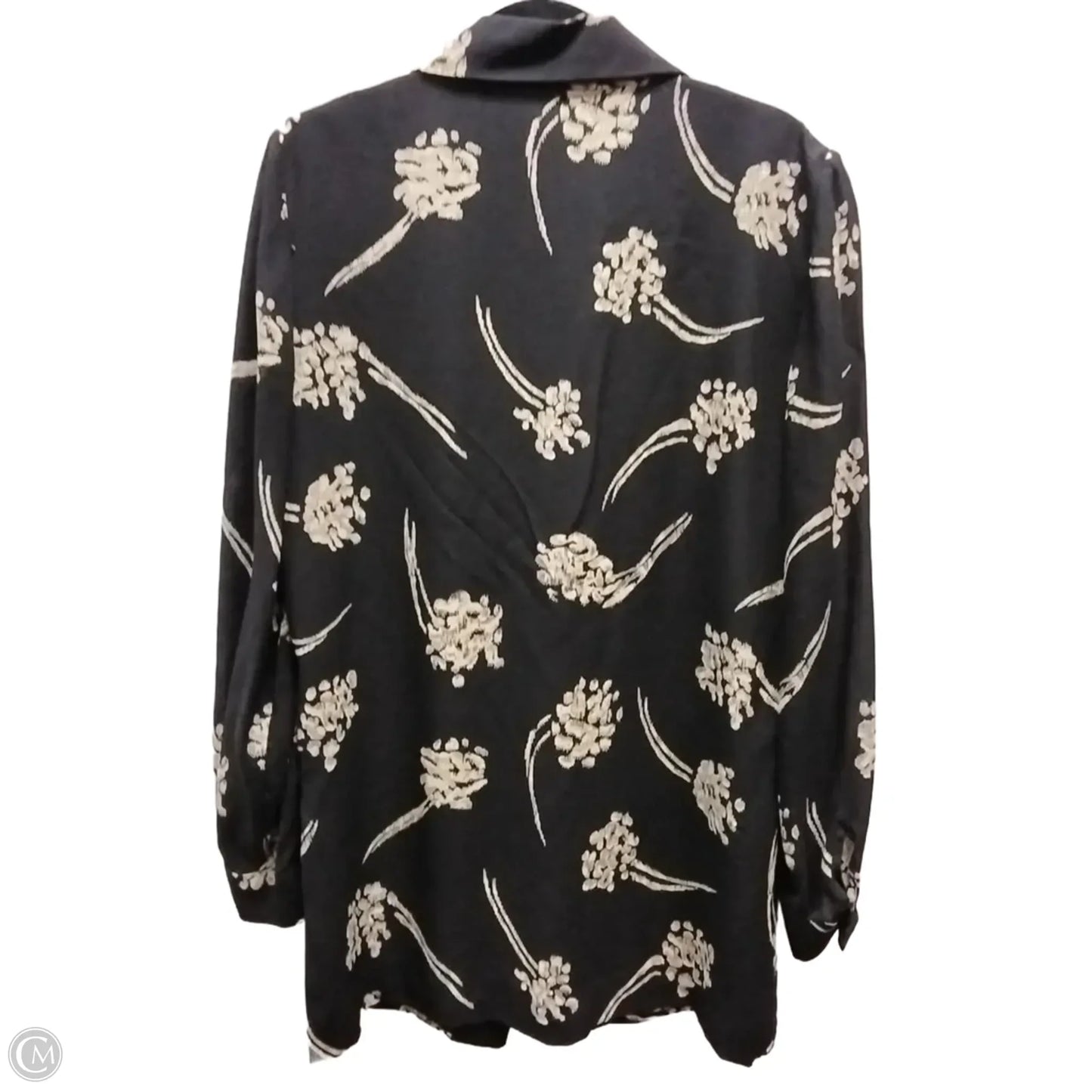 Blouse Long Sleeve By Dana Buchman In Black & Gold, Size: L