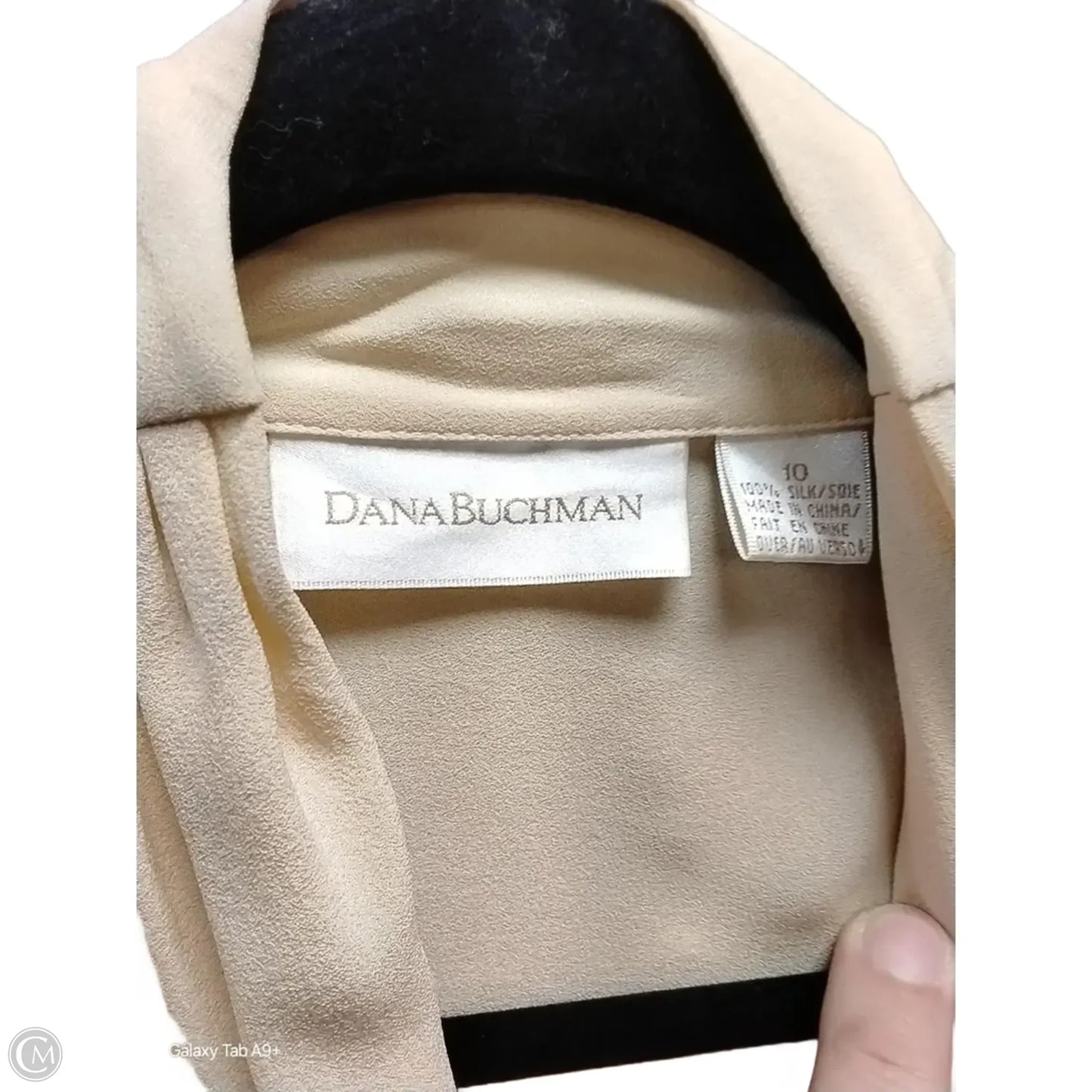 Blouse 3/4 Sleeve By Dana Buchman In Yellow, Size: L