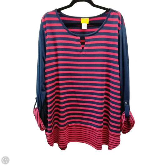 Top Long Sleeve By Ruby Rd In Striped Pattern, Size: 2x