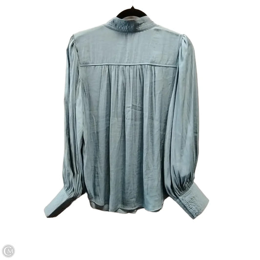 Blouse Long Sleeve By Banana Republic In Blue, Size: L