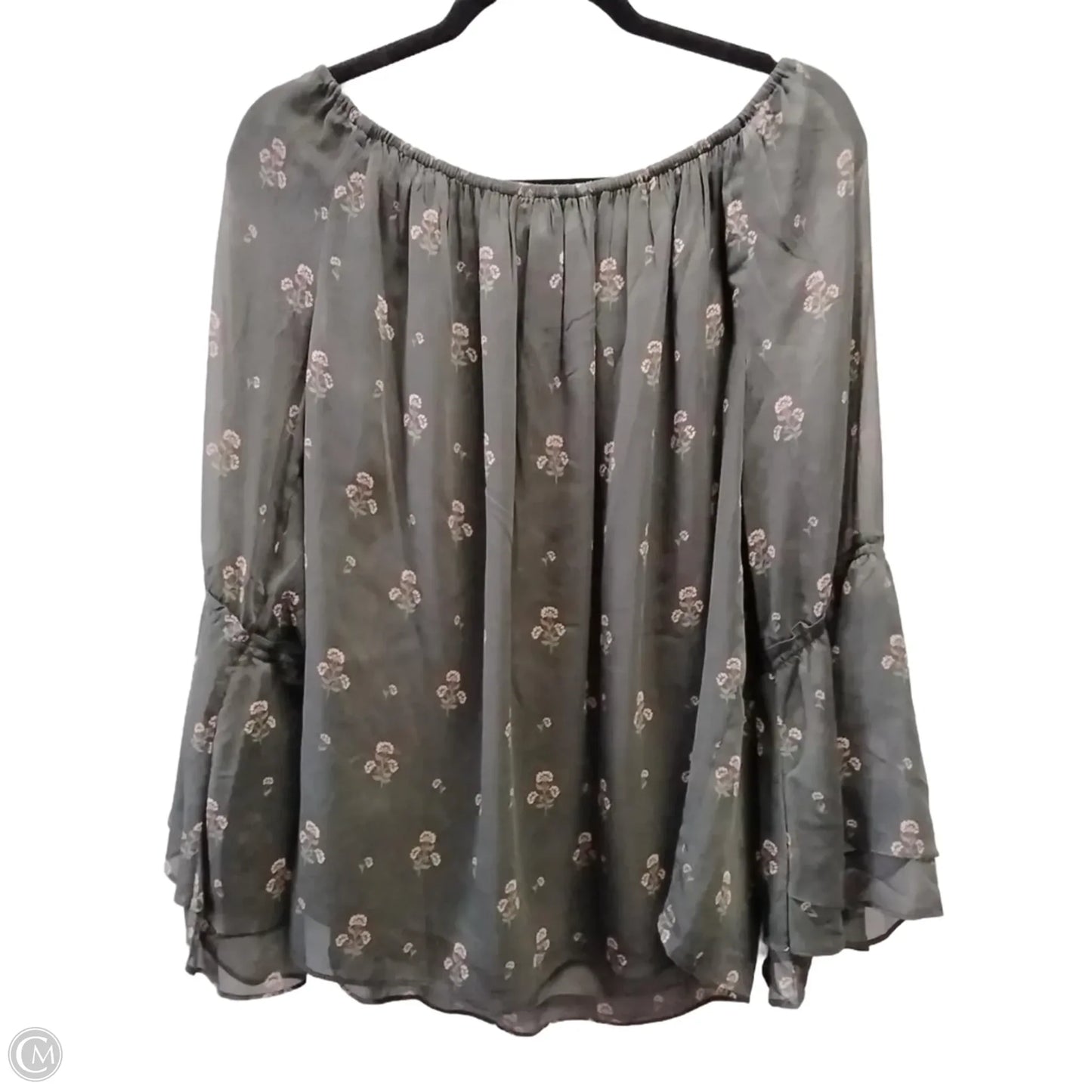 Blouse Long Sleeve By White House Black Market In Floral Print, Size: L