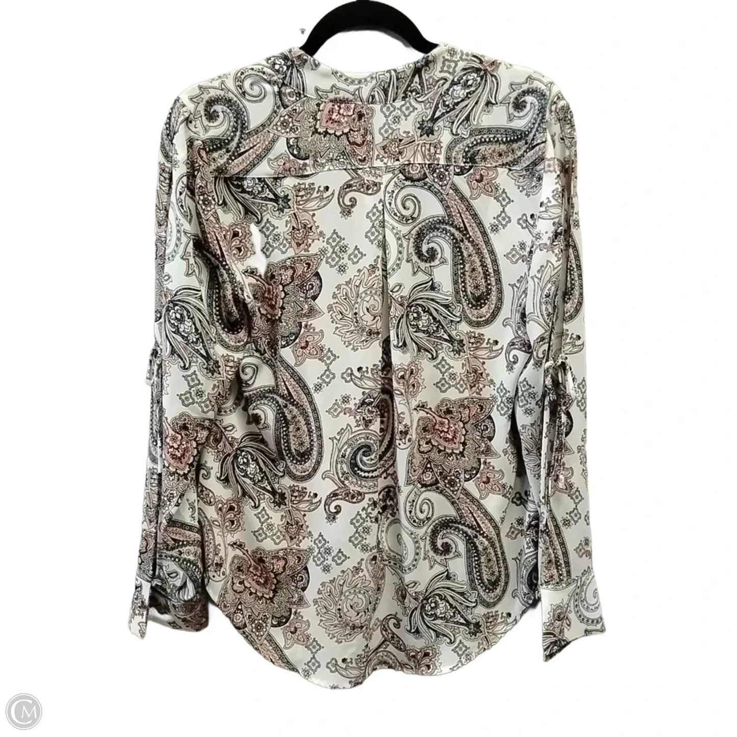 Blouse Long Sleeve By White House Black Market In Paisley Print, Size: M