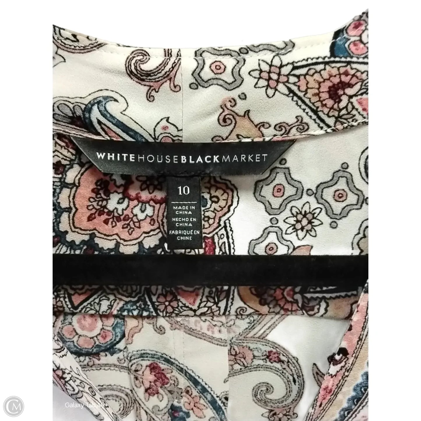 Blouse Long Sleeve By White House Black Market In Paisley Print, Size: M