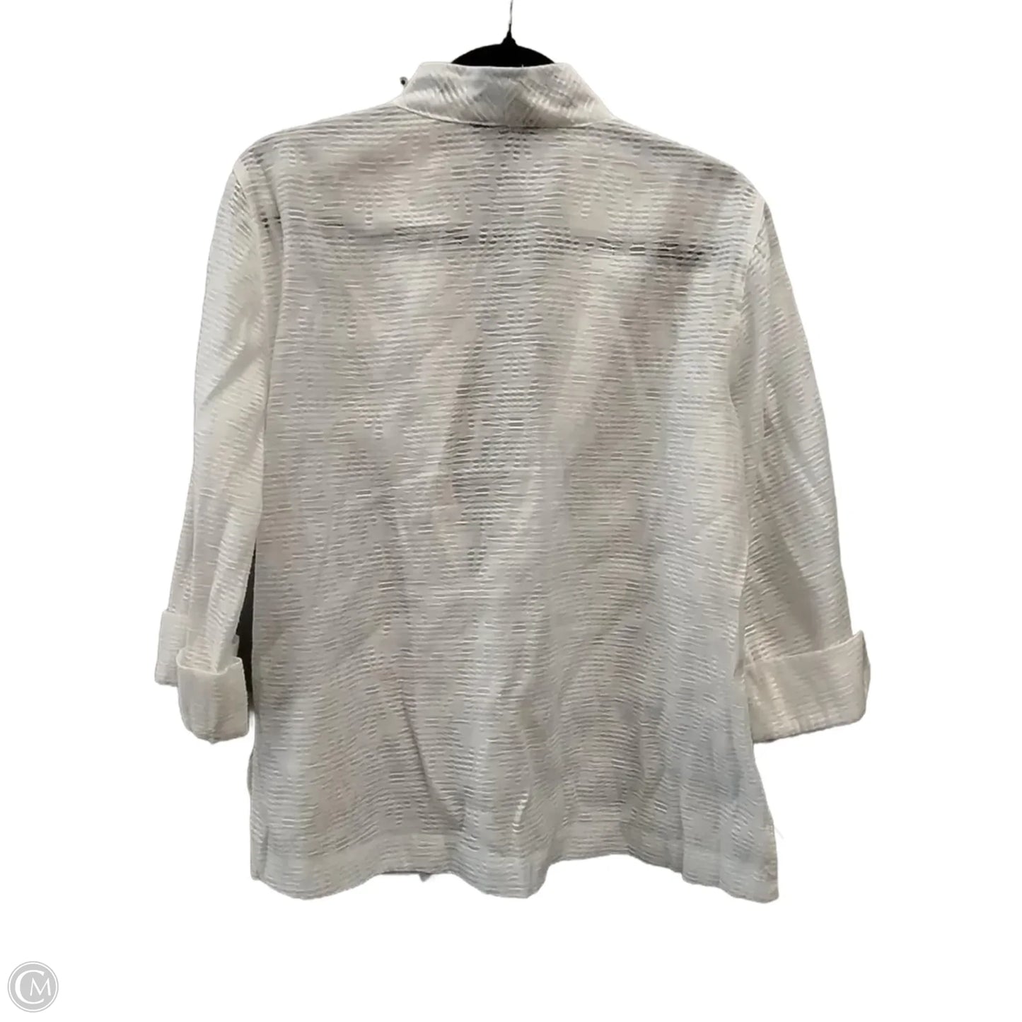 Top Long Sleeve By Multiples In White, Size: L