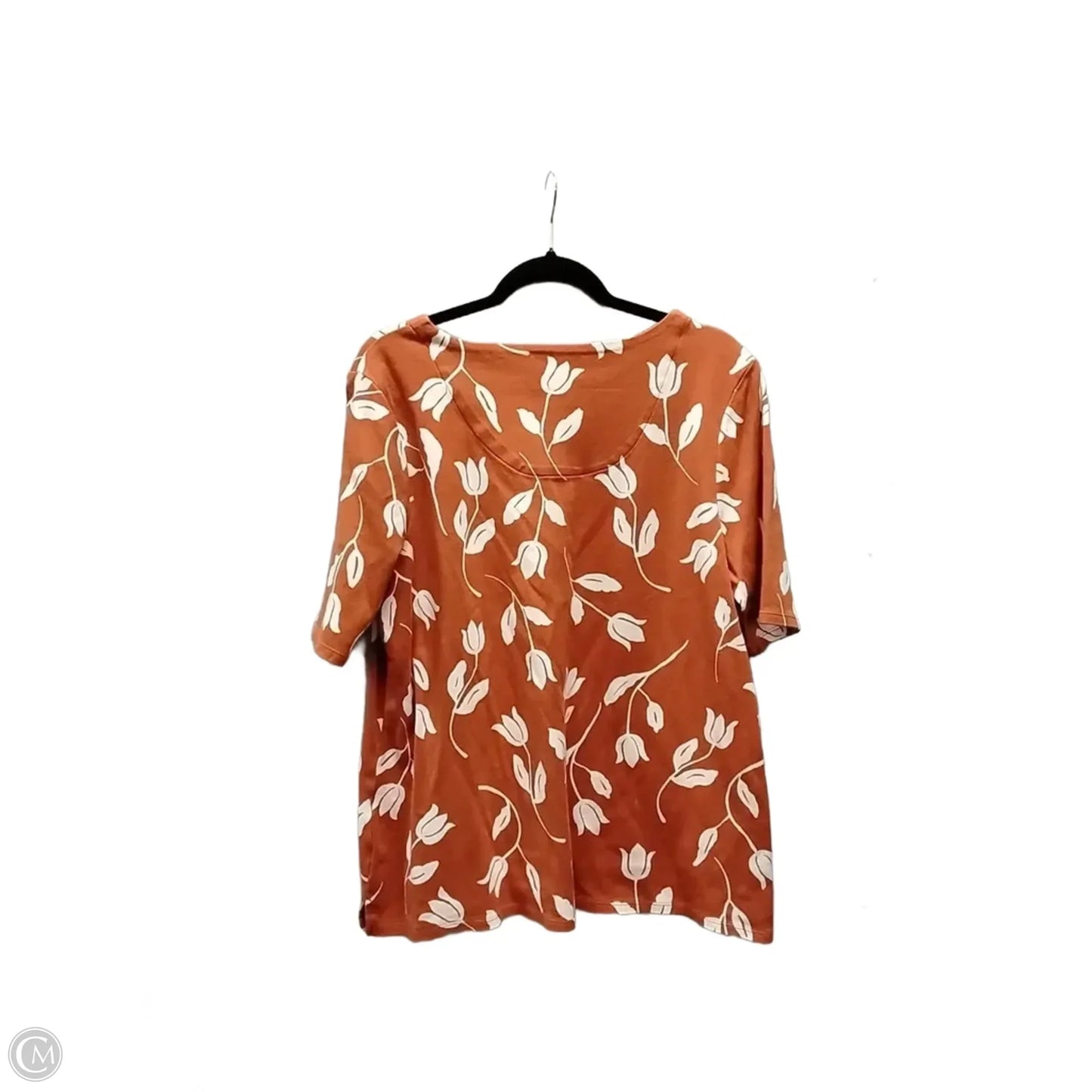 Top Short Sleeve By Croft And Barrow In Floral Print, Size: Xl