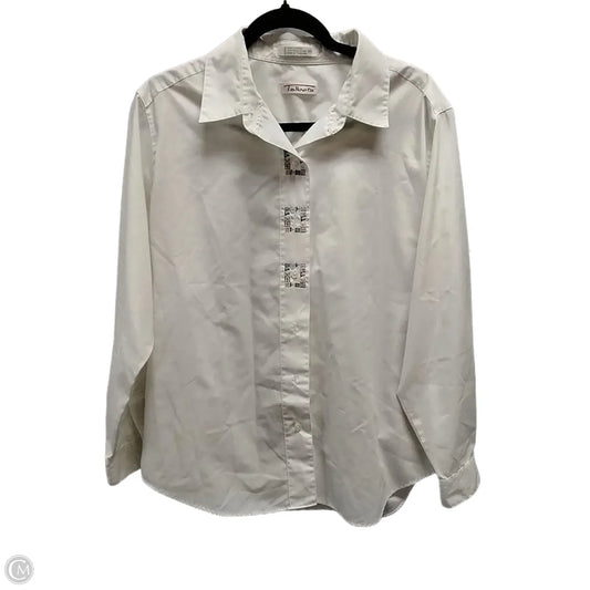 Blouse Long Sleeve By Christopher And Banks In White, Size: L
