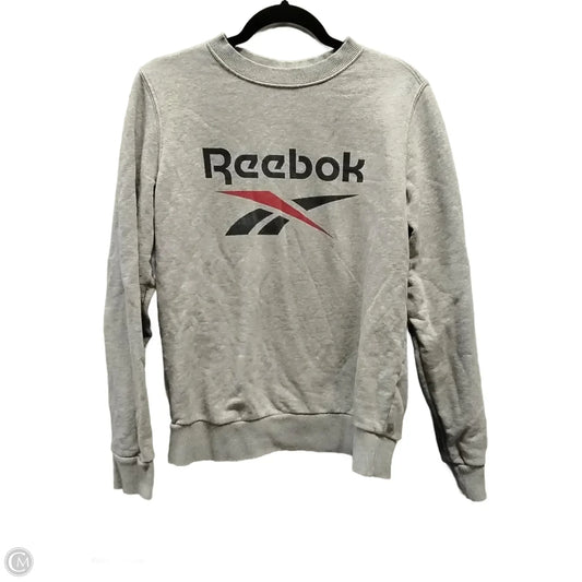 Athletic Sweatshirt Crewneck By Reebok In Grey, Size: M
