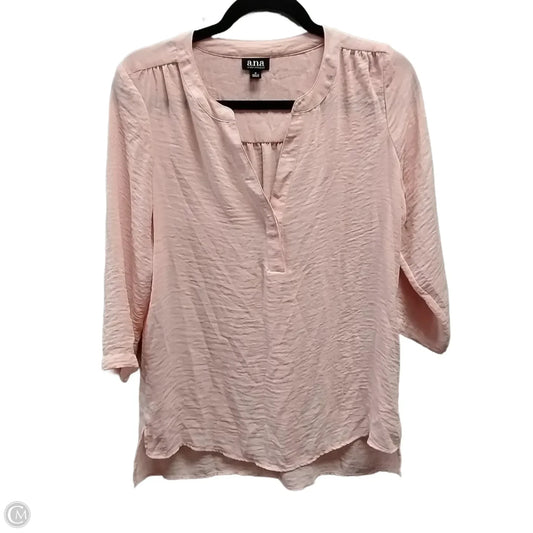 Blouse Long Sleeve By Ana In Pink, Size: S