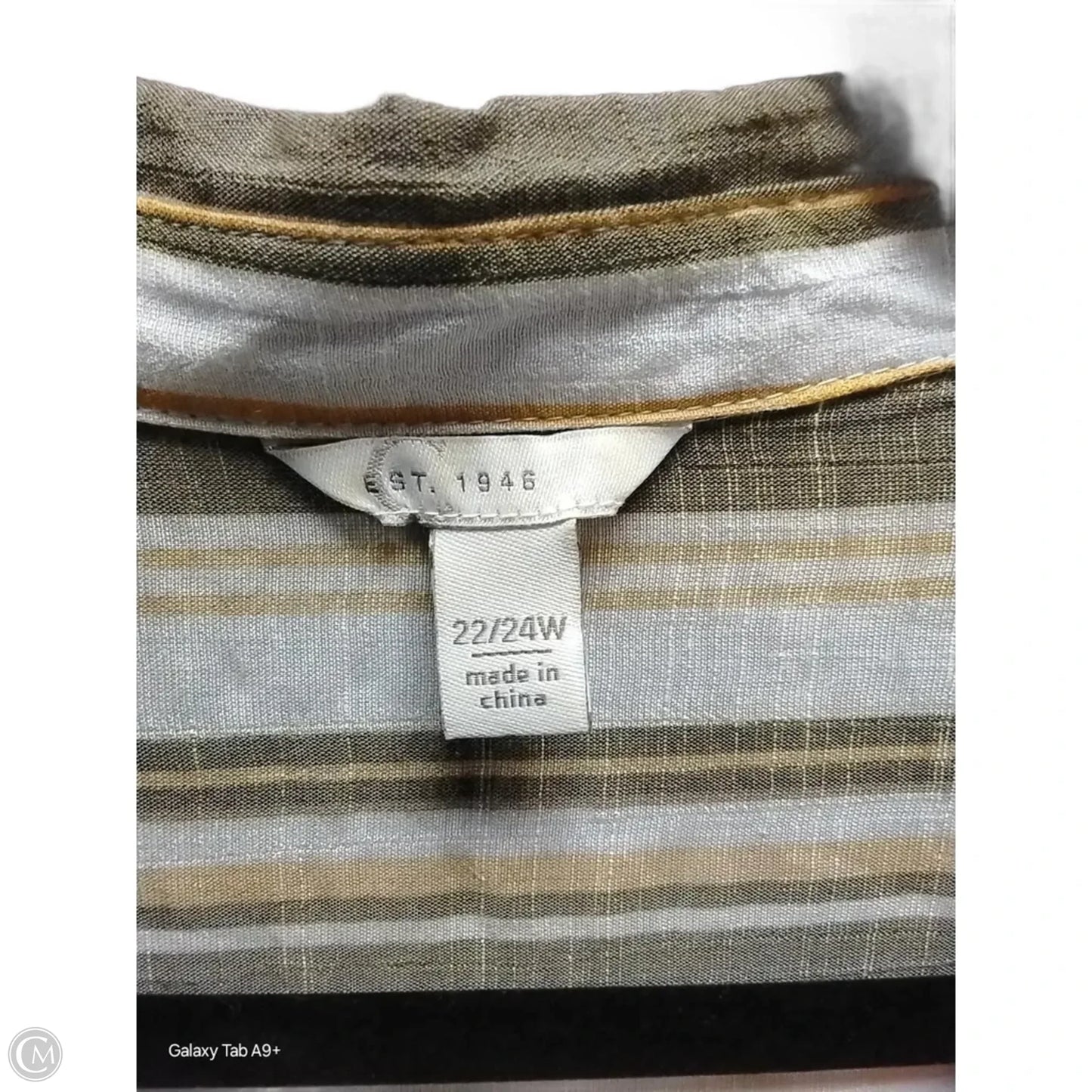 Blouse Short Sleeve By Cato In Striped Pattern, Size: 3x