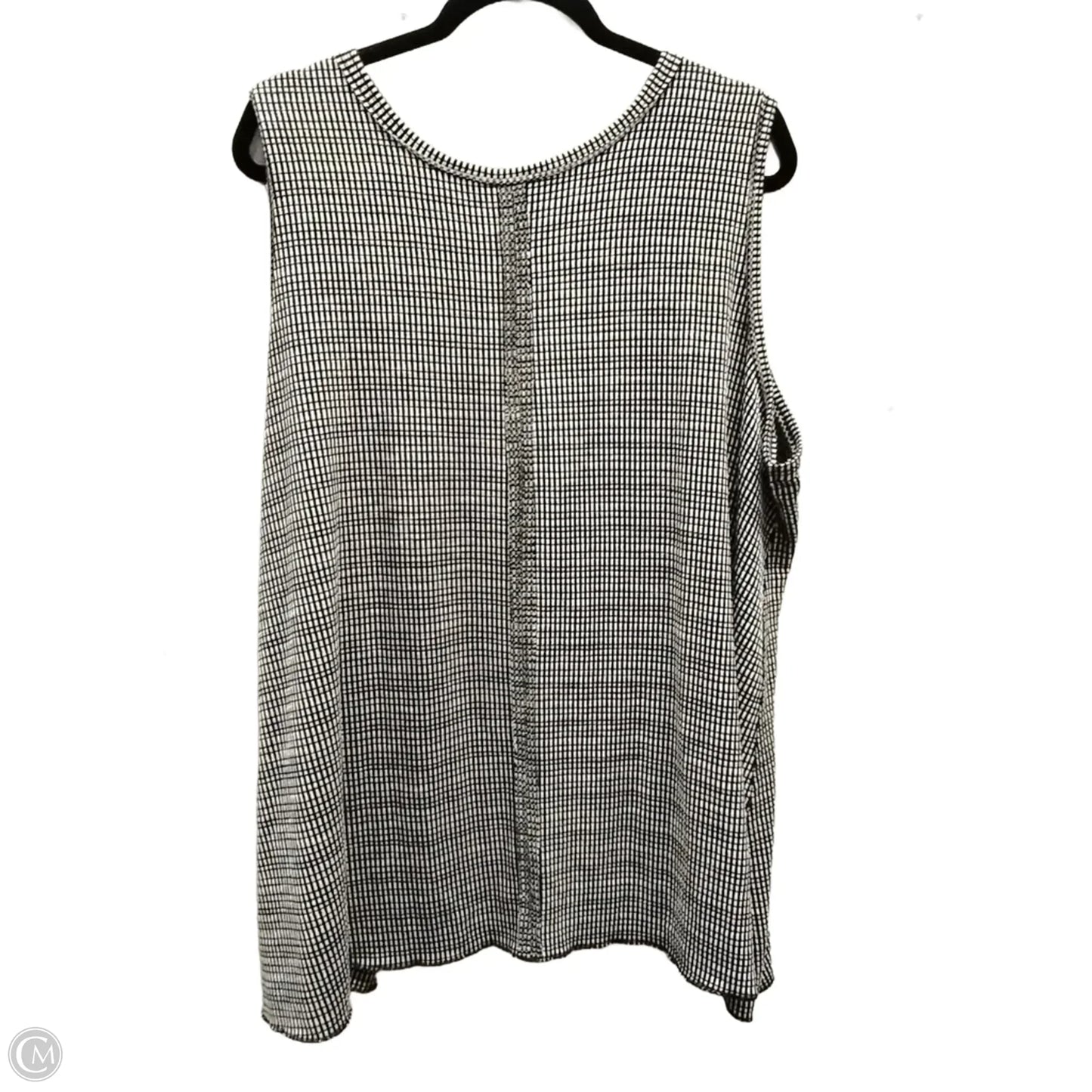 Top Sleeveless By Cato In Black & White, Size: 3x