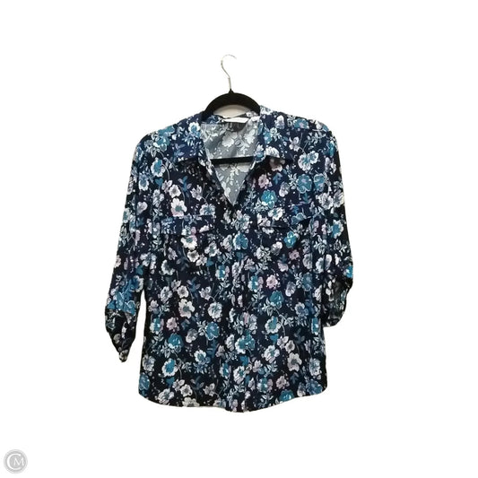 Blouse 3/4 Sleeve By Emily Daniels In Floral Print, Size: Lp