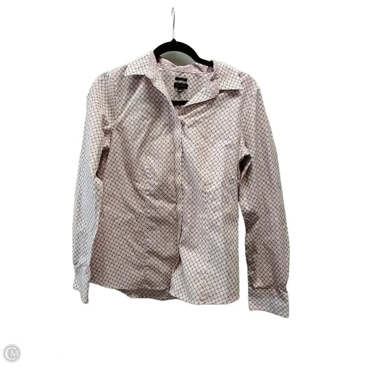 Blouse Long Sleeve By Talbots In Purple & White, Size: 8