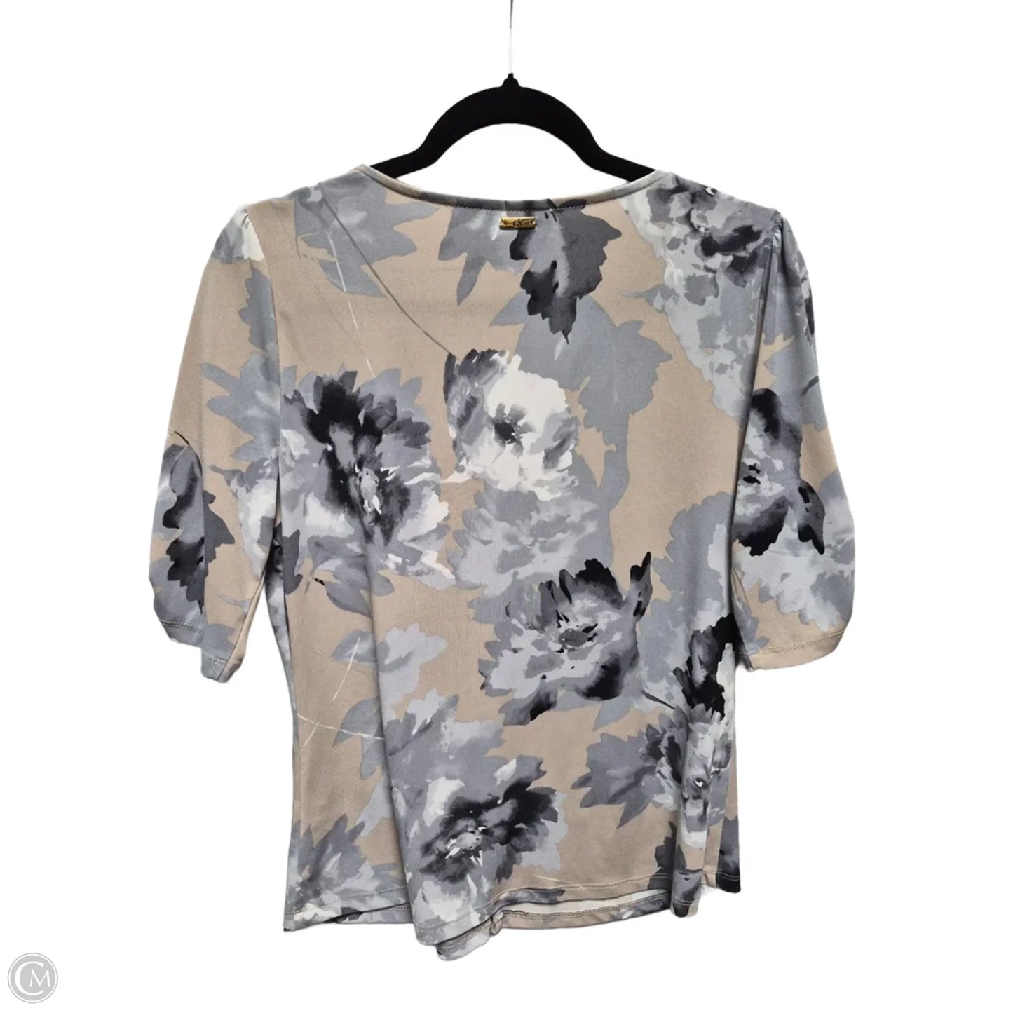 Blouse Short Sleeve By Calvin Klein In Floral Print, Size: S