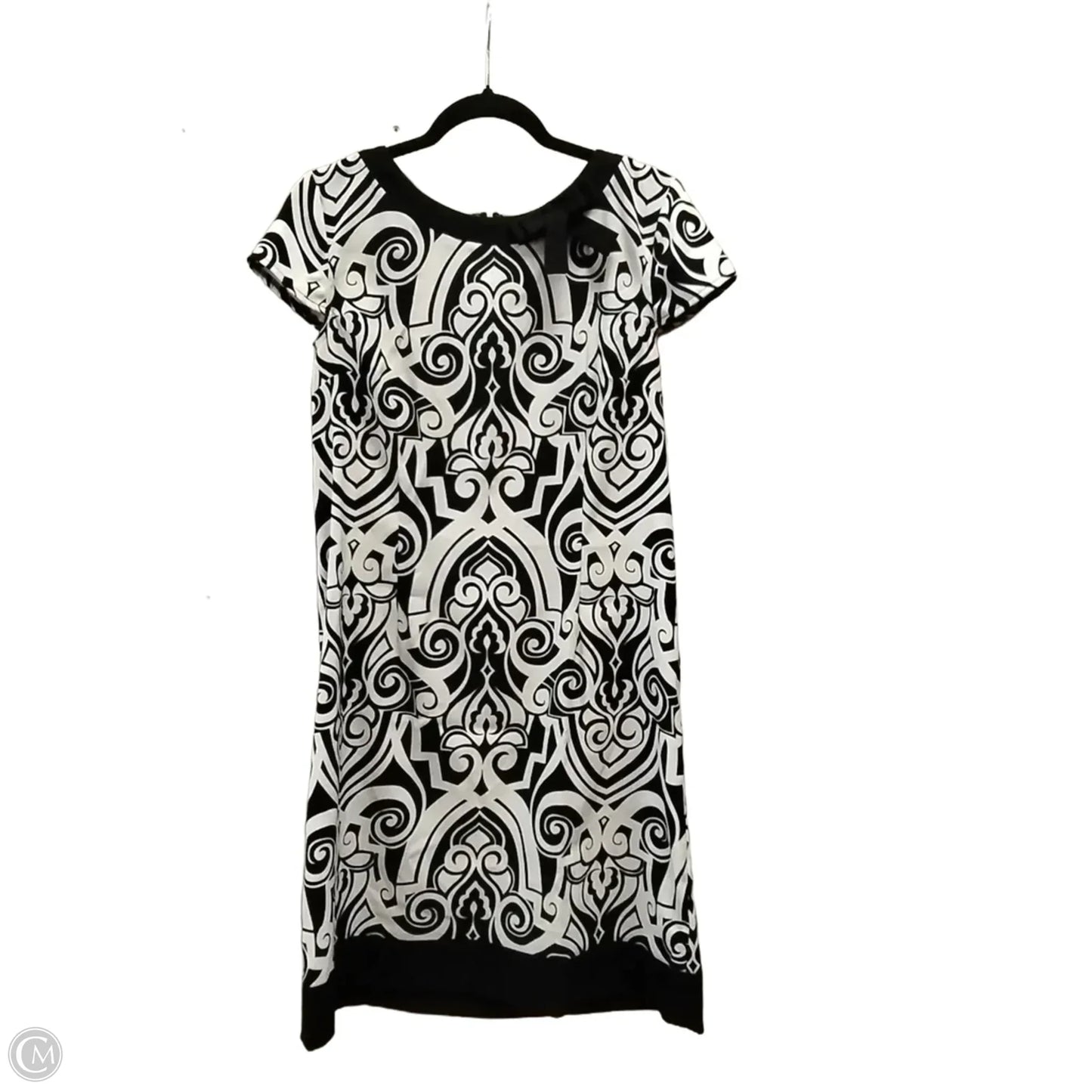 Dress Casual Midi By London Times In Black & White, Size: 12