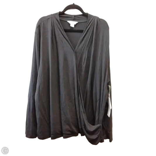 Blouse Long Sleeve By Liz Claiborne In Black, Size: 3x