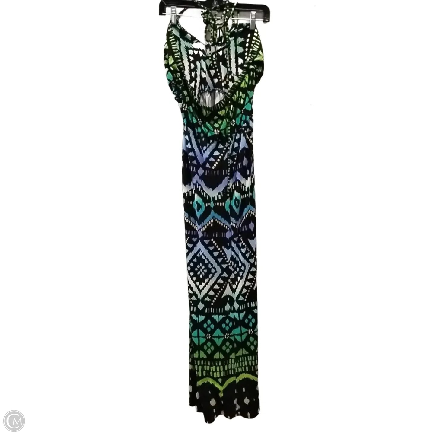 Dress Casual Maxi By Snap In Geometric Pattern, Size: L