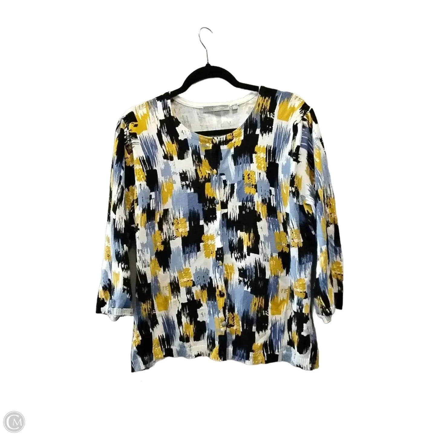Sweater Cardigan By Ny Collection In Geometric Pattern, Size: Xl
